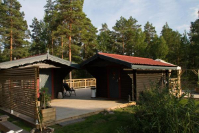 Timber cottages with jacuzzi and sauna near the lake Vänern